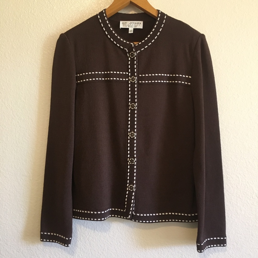 St. John Collection Santana Knit Jacket Size 8